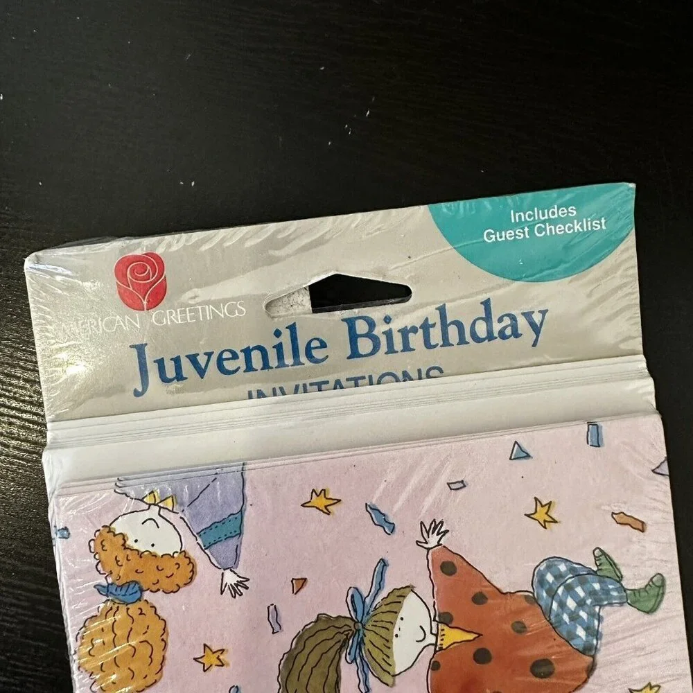 vintage 80s hallmark kids birthday party invitations new 8 Count Sealed